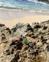 Green Triangle Sea Glass Ring (size 7)