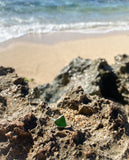 Green Triangle Sea Glass Ring (size 7)