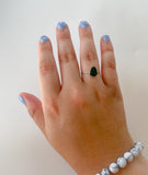 Dark Green Sea Glass Ring (size 8)